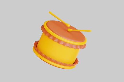 Preview: Cartoon drum with sticks toy