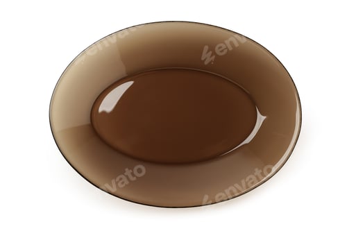 Preview: Brown glass plate isolated on white background