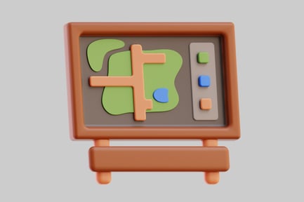 Preview: Chalkboard kids map easel toy