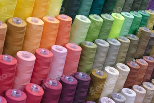 Preview: Spools of multi-coloured cotton threads