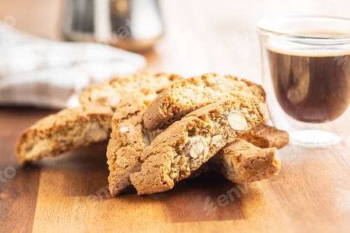 Preview: Sweet italian cantuccini cookies. Almonds biscuits.