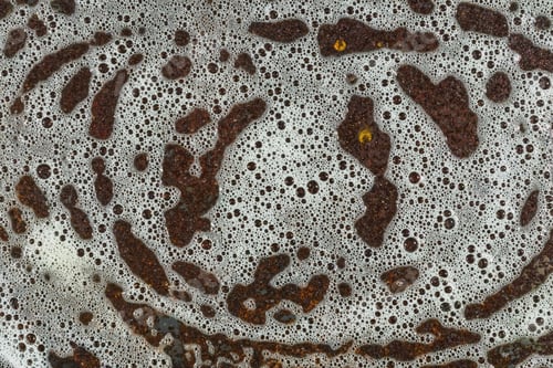 Preview: Suds And Rust Metal Plate Texture. Cleaning The Surface Of Dirt