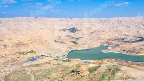 Preview: valley of Wadi Mujib river and Al Mujib dam