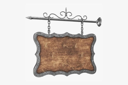 Preview: Vintage Wooden Bar Sign with Metal Frame