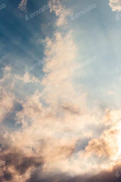 Preview: colorful dramatic sky with cloud at sunset.