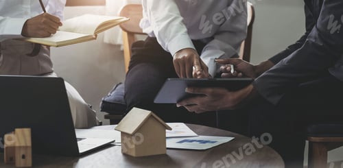 Preview: Close up Business woman or Real Estate agent explain signing agreement for buying house. Bank
