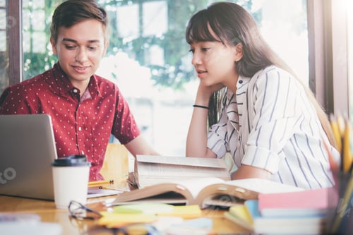 Preview: Young students campus helps friend catching up and learning