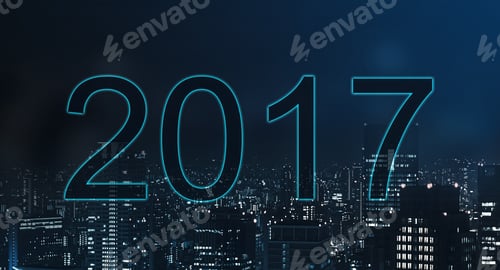 Preview: 2017 Happy New Year On Light City Night Time For Background