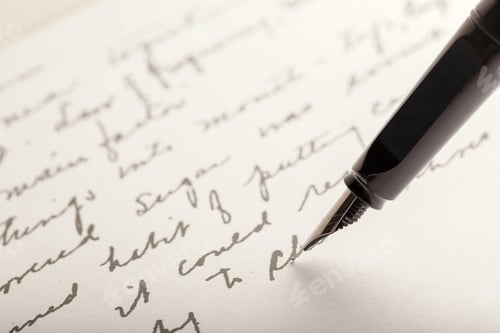 Preview: Fountain Pen on Written Page