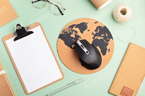 Preview: Recycable stationary and office eco friendly, plastic free supplies, home office desktop