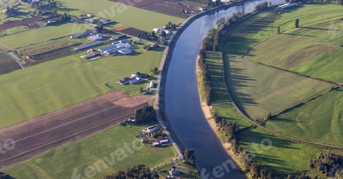 Preview: Aerial View of green Farm Field in Fraser Valley