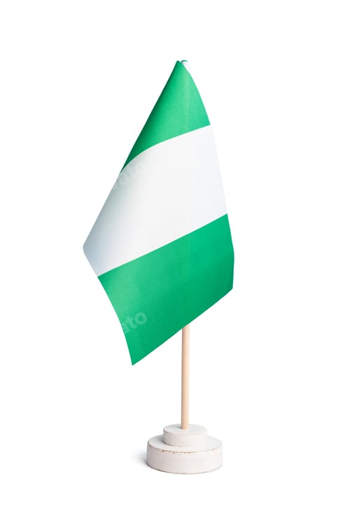 Preview: table flag of Nigeria isolated on white background