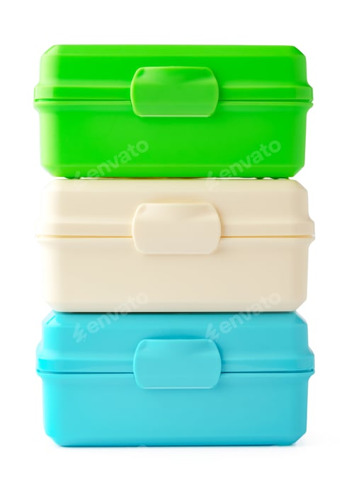 Preview: Empty food container isolated on white background
