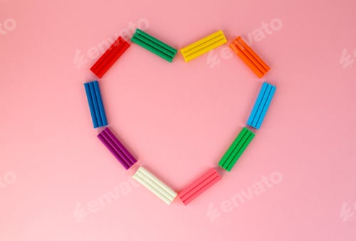 Preview: Colorful Clay Arranged in a Heart Shape