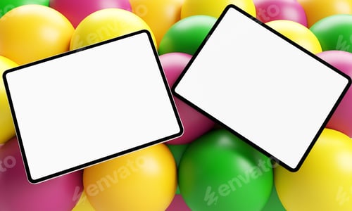 Preview: Ball circle round yellow red green orange golden pink colorful background wallpaper carnival ipad p