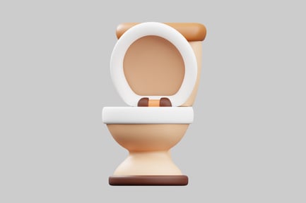 Preview: Cartoon toilet with open lid