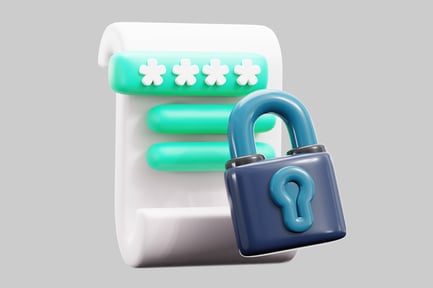 Preview: Secure password account with padlock