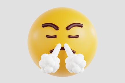 Preview: 3D Huffing With Anger Face Emoji