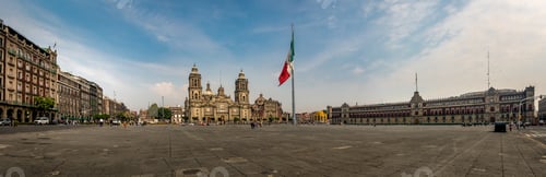 Preview: Panoramic view of Zocalo and Cathedral - Mexico City, Mexico