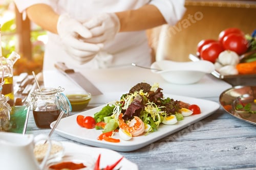 Preview: Salad on white plate