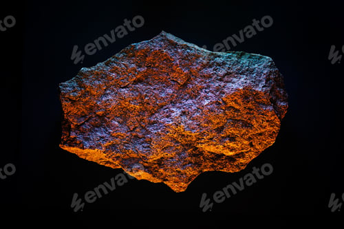 Preview: Astronomy galaxy asteroid or meteorite in space reflection yellow and blue lighting.
