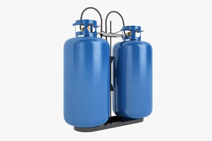 Preview: Twin Blue Propane Tanks with Rack