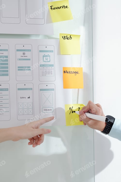 Preview: Designers Discussing Section of Mobile App