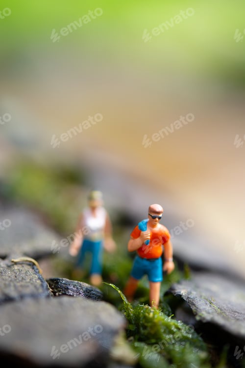 Preview: Miniature Explorer on a Forest Adventure Journey Through Mossy Terrain