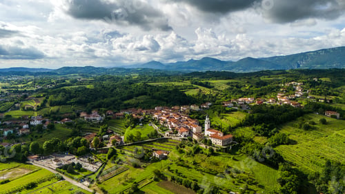 Preview: Summer in Vipava Valley: Drone View of Town and Vineyards"