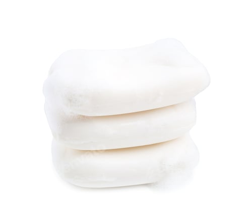 Stack of Soap Bars with Rich Foamy Lather