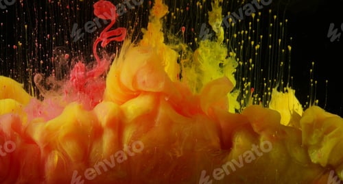 Preview: Acrylic colors in water. Ink blots. Abstract background.