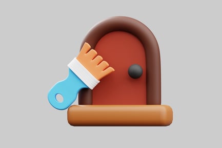 Preview: Door renovation with paintbrush