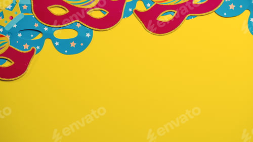 Preview: Mardi gras background with masks an copy space