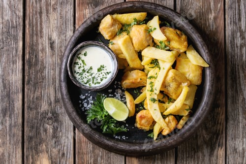 Preview: Fish and chips with sauce