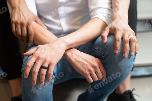 Preview: Closeup shot of a married couple hugging each other
