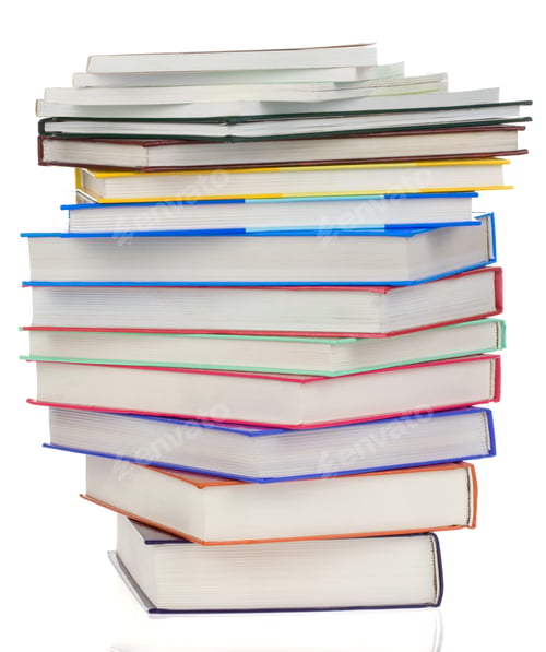 Preview: pile of books isolated on white