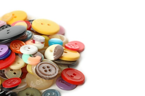 Preview: Multi colored buttons isolated on white background
