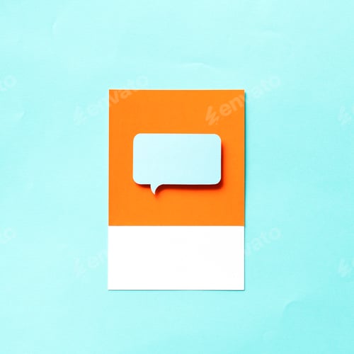 Preview: Paper craft art of speech bubble icon
