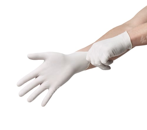 Preview: Putting on a White Glove on a White Background