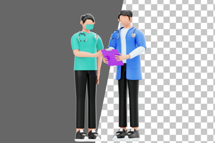Preview: Doctor Talking to a Nurse 3D Illustration