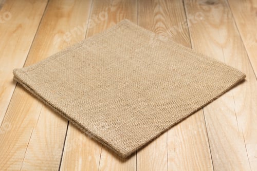 Preview: burlap hessian sacking cloth on wooden table