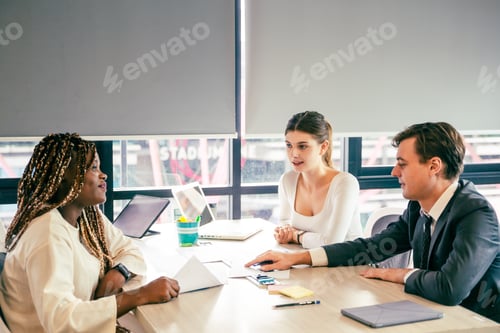 Preview: professional business team meeting for creative strategy, teamwork group cooperation brainstorming