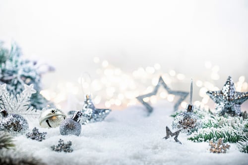 Preview: Christmas decorations on snow