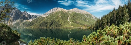 Preview: Tatra National Park, Poland. Panorama Famous Mountains Lake Morskie Oko Or Sea Eye Lake In Summer
