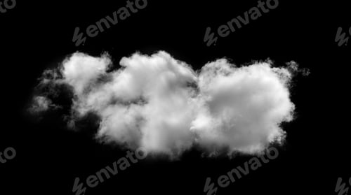 Preview: white clouds isolated on black background