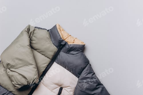 Preview: Stylish Padded Jacket on a Light Grey Background
