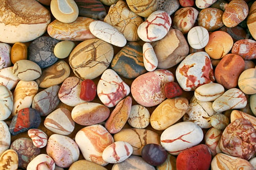 Preview: Set of beautiful colorful stones with different pattern polished