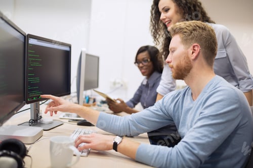 Preview: Programmer working in a software developing company