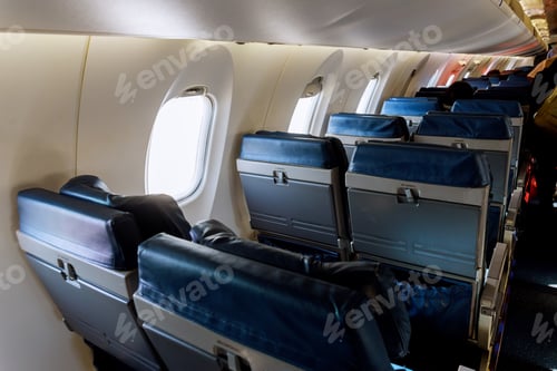 Preview: Left armchairs in a built-in chairs Aircraft Cabin Economy class