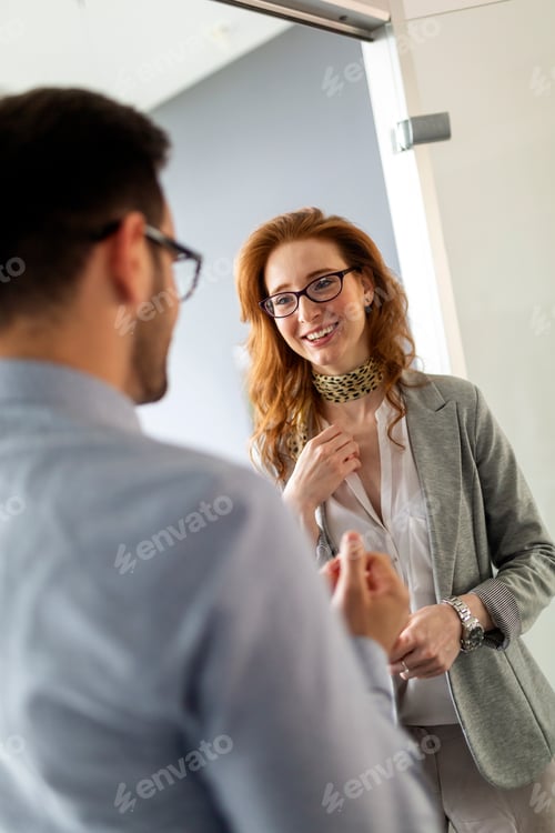 Preview: Business coworkers discussing new ideas and brainstorming in a modern office